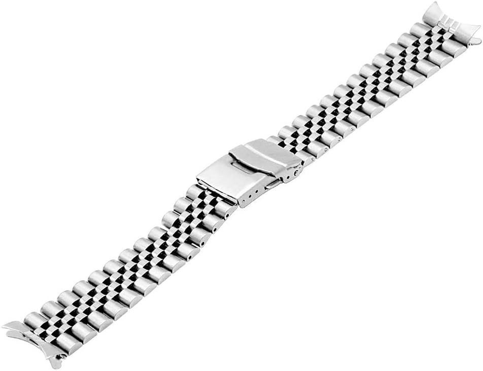 Stainless Steel Curved Ends Tapered 18mm 20mm 22mm 23mm 24mm Metal Watch Band…
