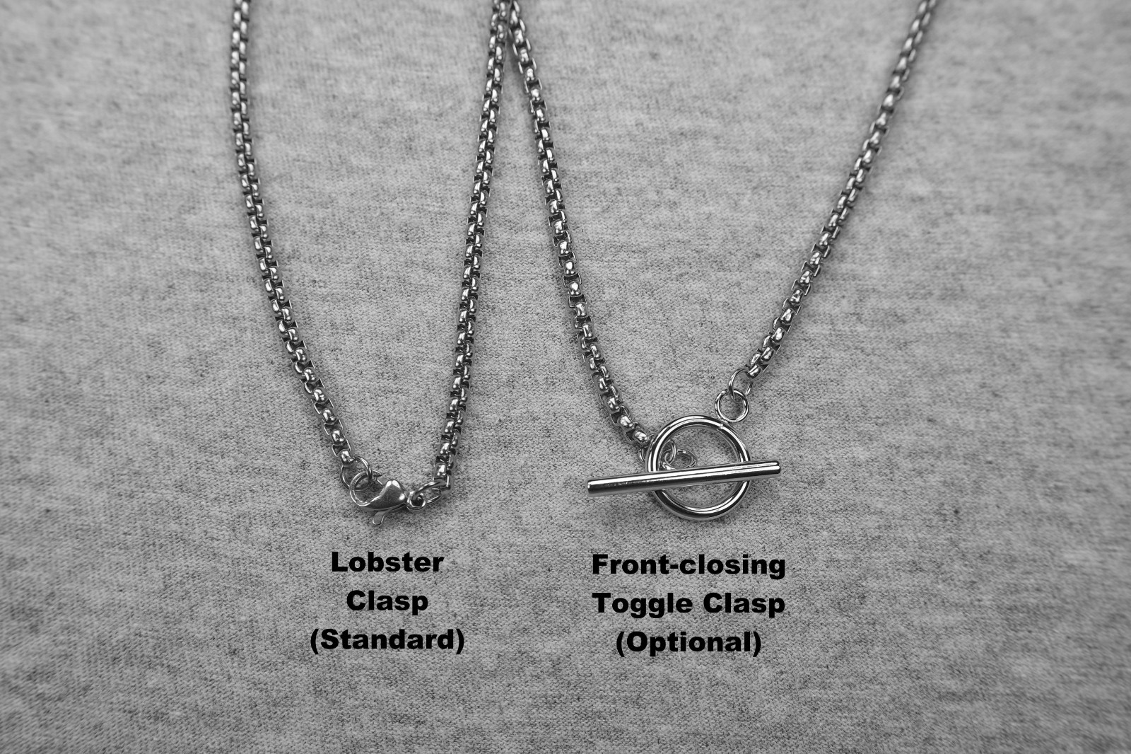 Box Chain Necklace Pure 304 Stainless Steel, Any long Short or Custom Length