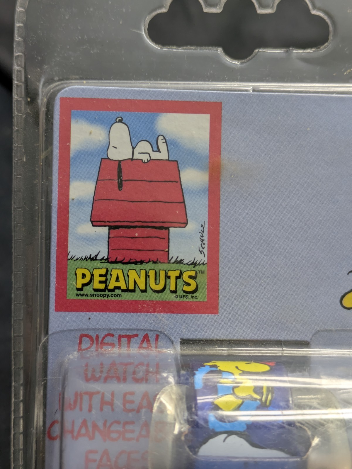 Vintage Peanuts Snoopy Digital Watch with Interchangeable Faces Blue EGC New