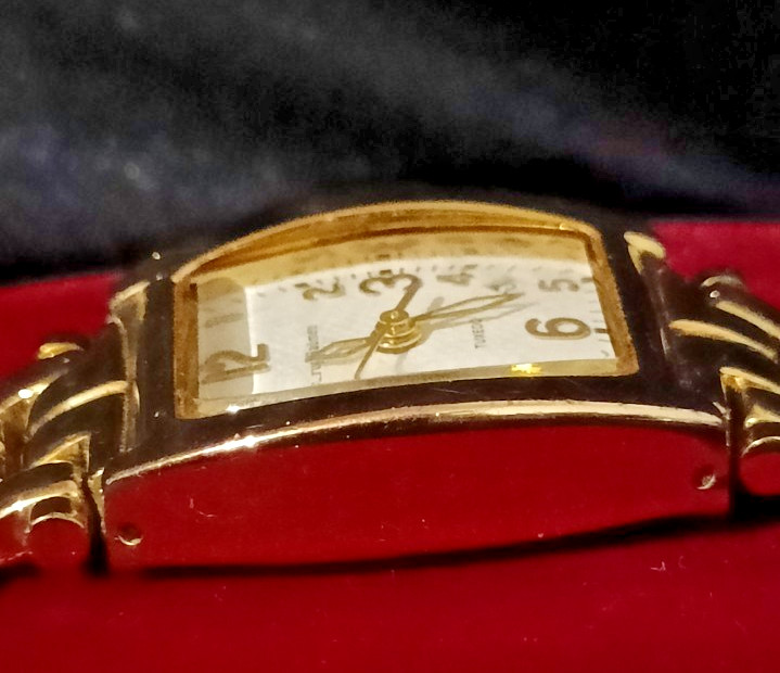 KRUG BAUMEN Tuxedo Ladies Gold Plated Quartz Watch-Working