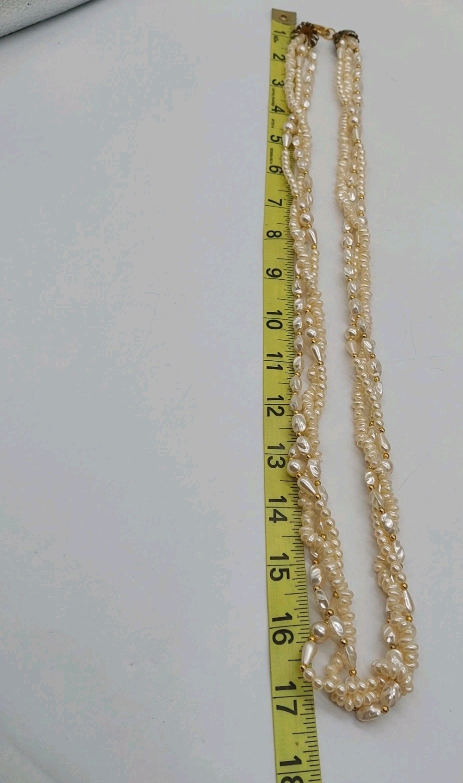 Multi Strand Necklace Various Shaped White Beads Vintage