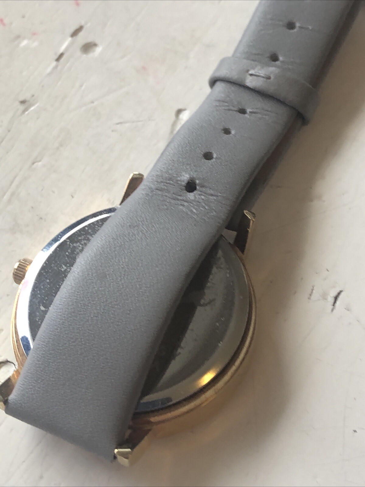 Wristology Olivia Collection Dreamed in Nola Leather Band Watch Womens Grey