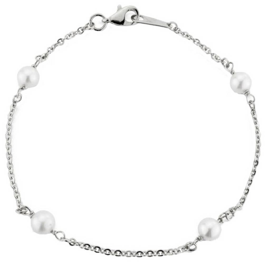 Mark Milton Womens Pearl Bracelet – White Gold