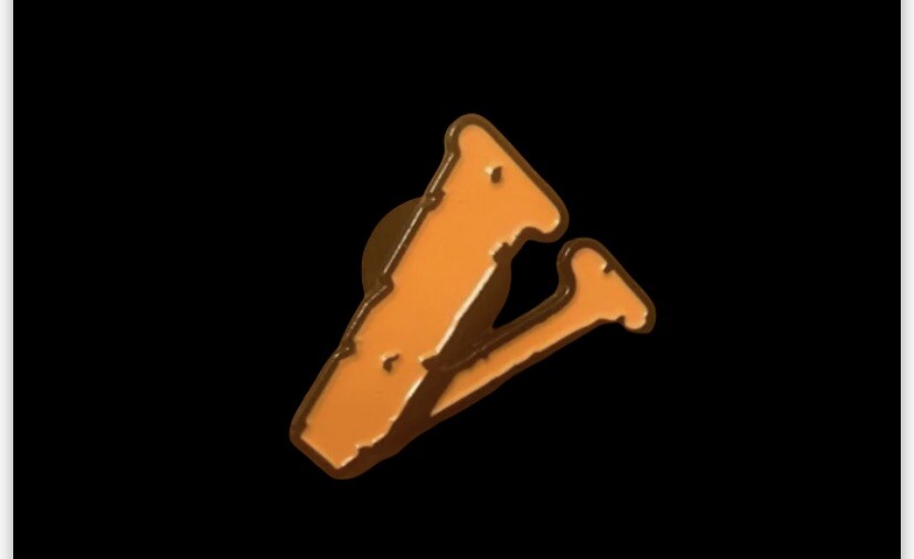 Vlone x NikeLab Air Force One AF1 NYC Orange & Black Logo Metal Pin Badge Set