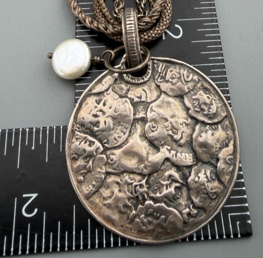 Vintage Silpada Retired Sterling Silver Multi Strand Coin Pendant Necklace 50g