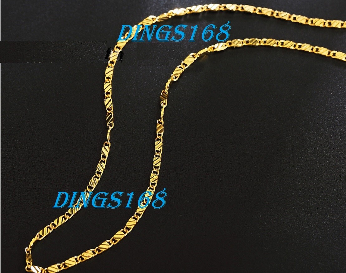 Genuine 18K Gold Filled Tarnish-Resistant 2.2mm 26 inch Flat Necklace Chain F038