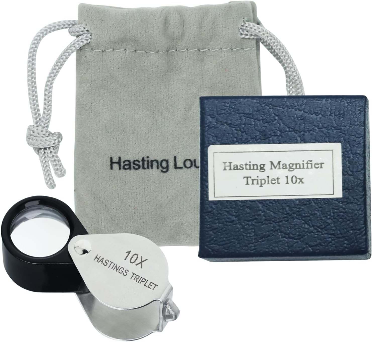 Hastings Triplet Loupe 10X Jeweler’S Loupe with 16Mm Triplet Lens Foldable Tiny