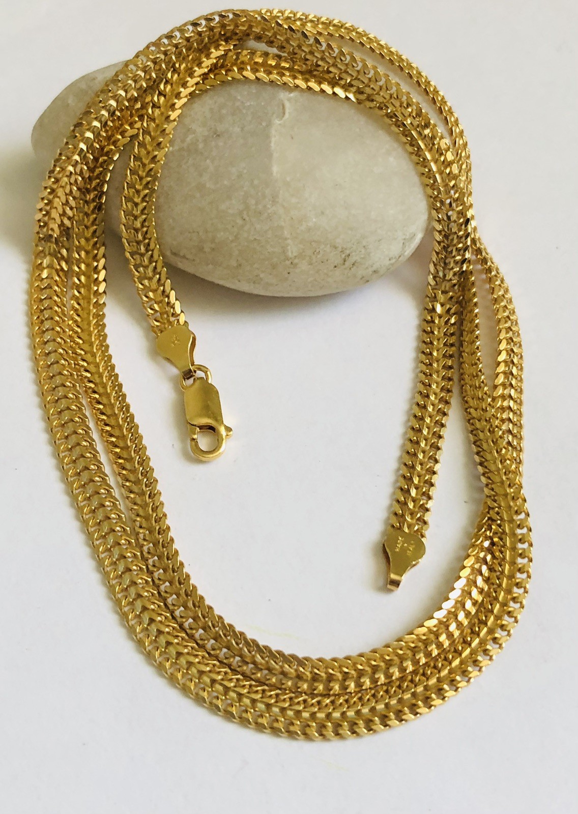 Vtg 925 Vermeil Yellow Gold HCT Italy,Beautiful Shiny Long Necklace,Heavy 29grms