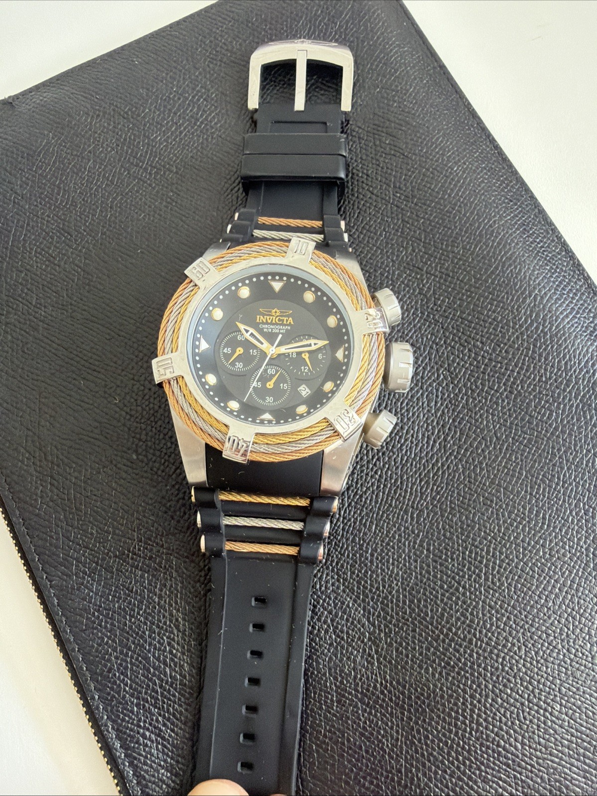 Invicta Bolt Zeus Men’s Watch – 53mm, Steel, Gold, Black (37192)