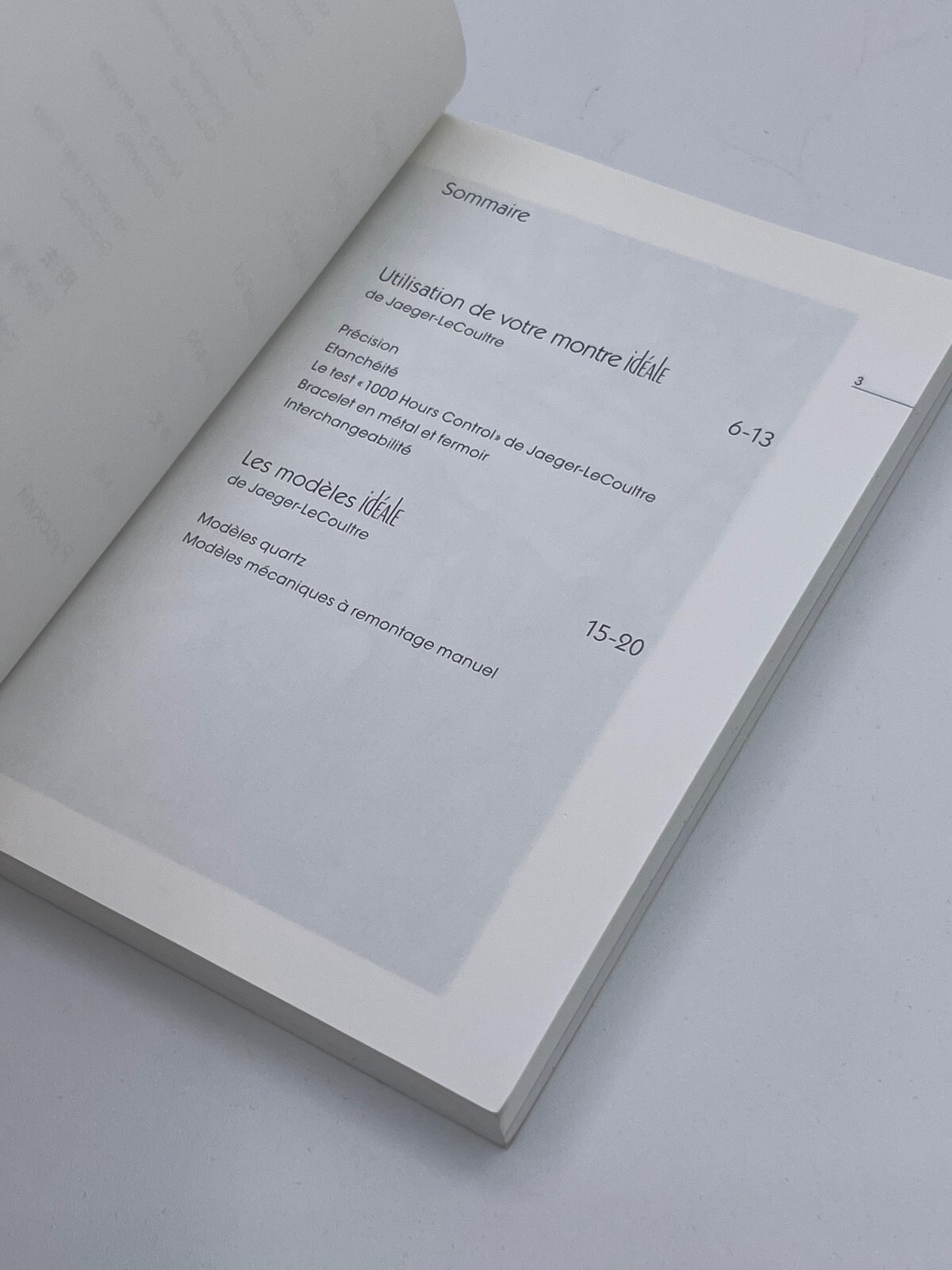 Jaeger LeCoultre Ideale instruction manual warranty user manual 2004