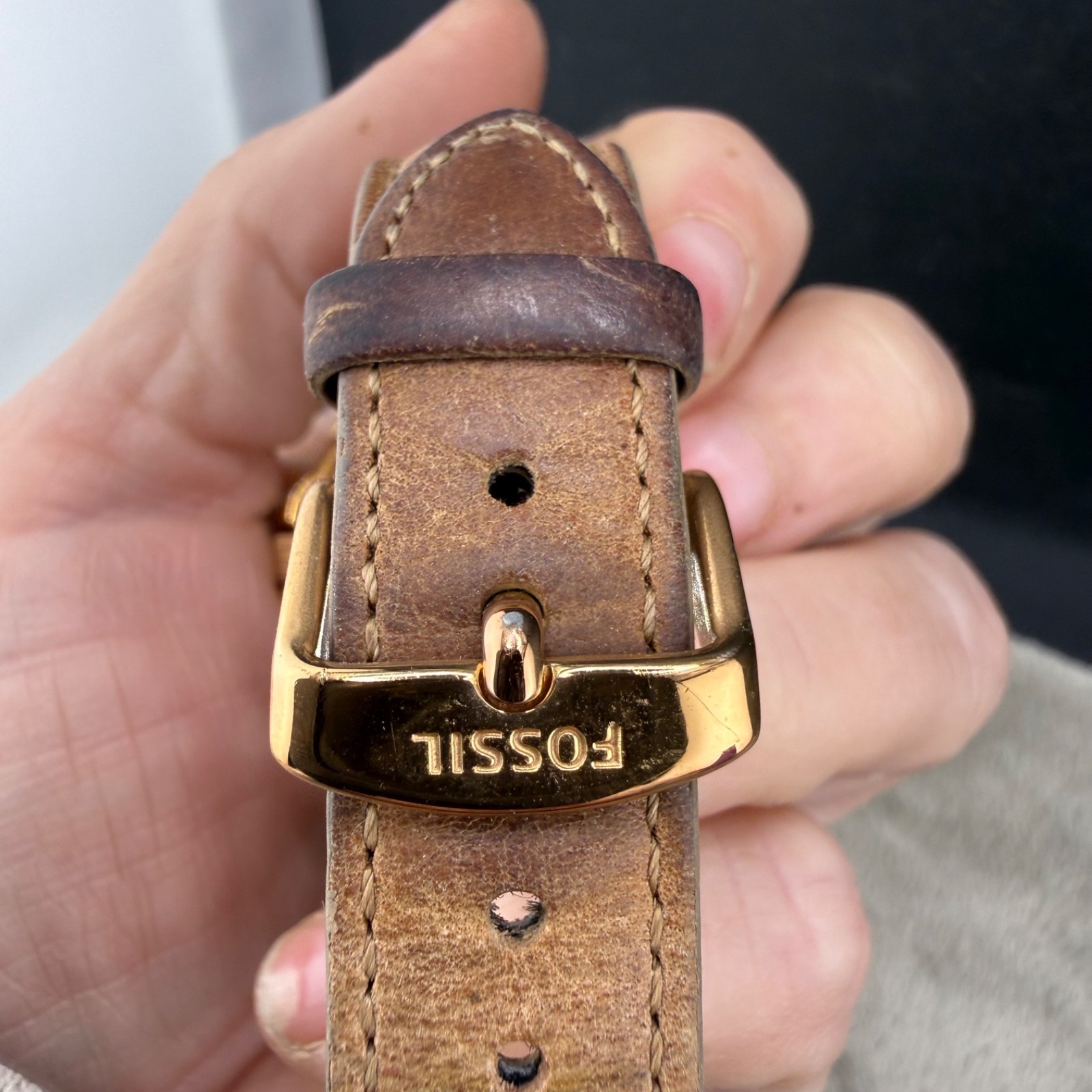 Vintage Fossil Watch Riley Women’s Rose Gold Tone UNTESTED