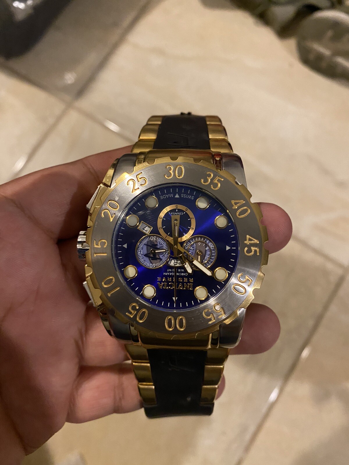 Invicta Leviathin Swiss Quartz Chrono Watch MODEL NO. 6658 Mens Wristwatch