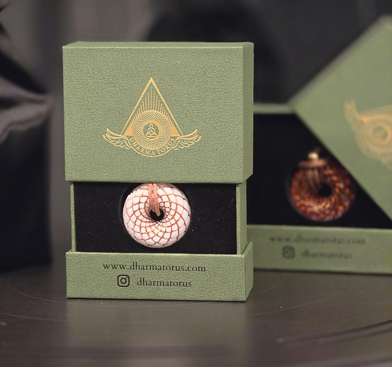 Luminous Glow in the Dark Torus Pendant Sacred Geometry Necklace