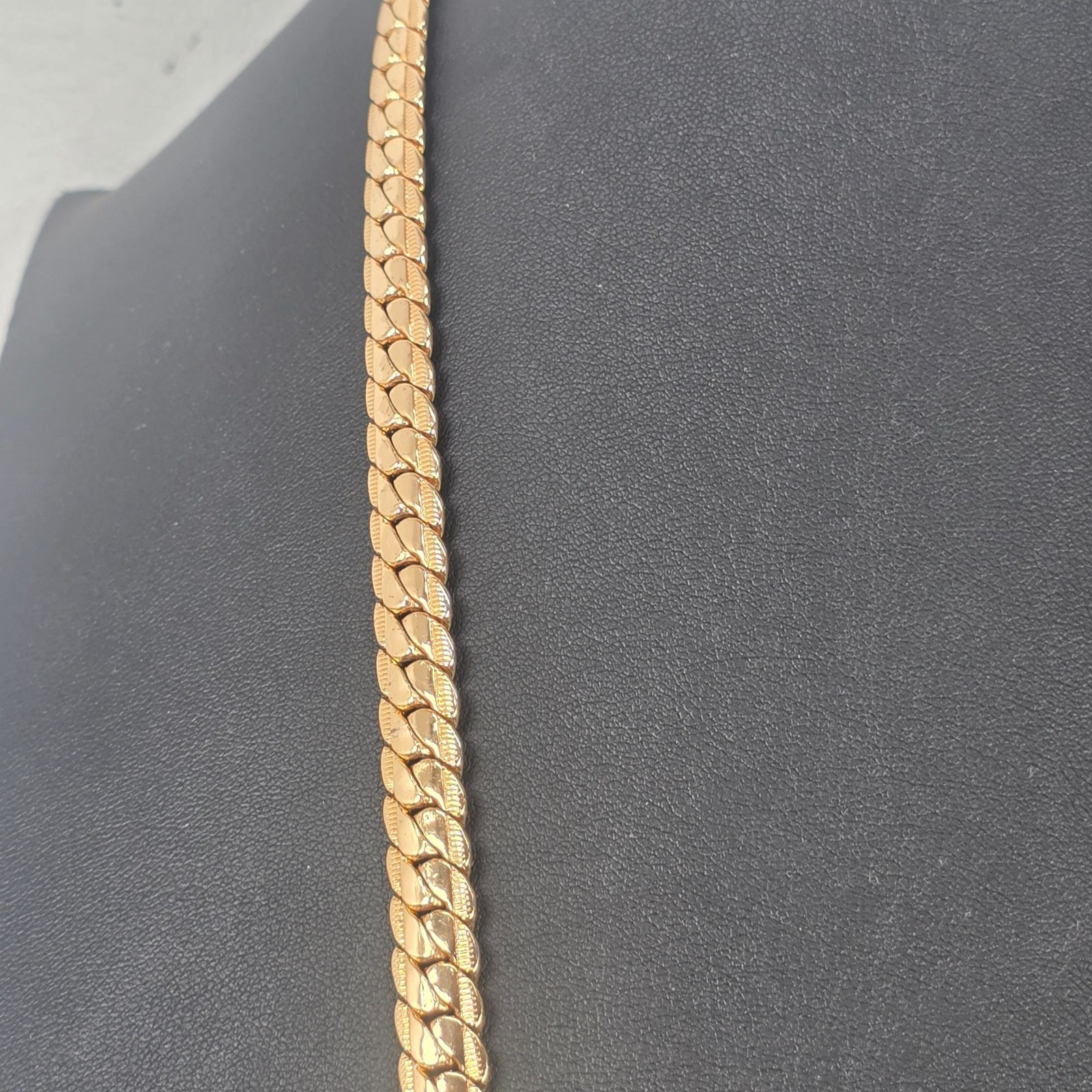 Cool 12K Gold-Plated Miami Cuban Chunky Curb Link Textured Chain Necklace 28″ U7