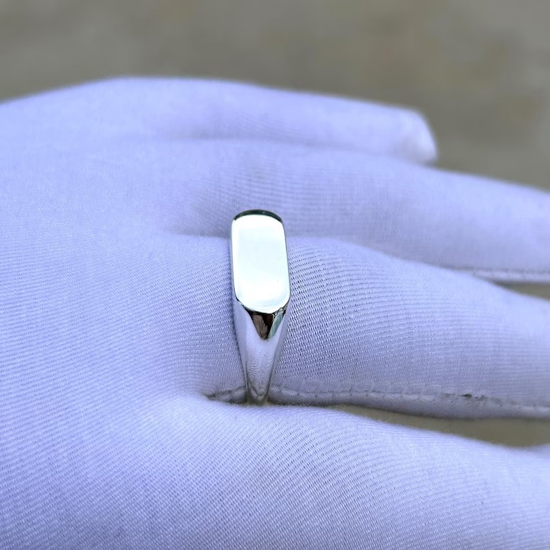 Classic Men’s Plain 925 Sterling Silver Ring, Minimalist Smooth Band Biker Ring