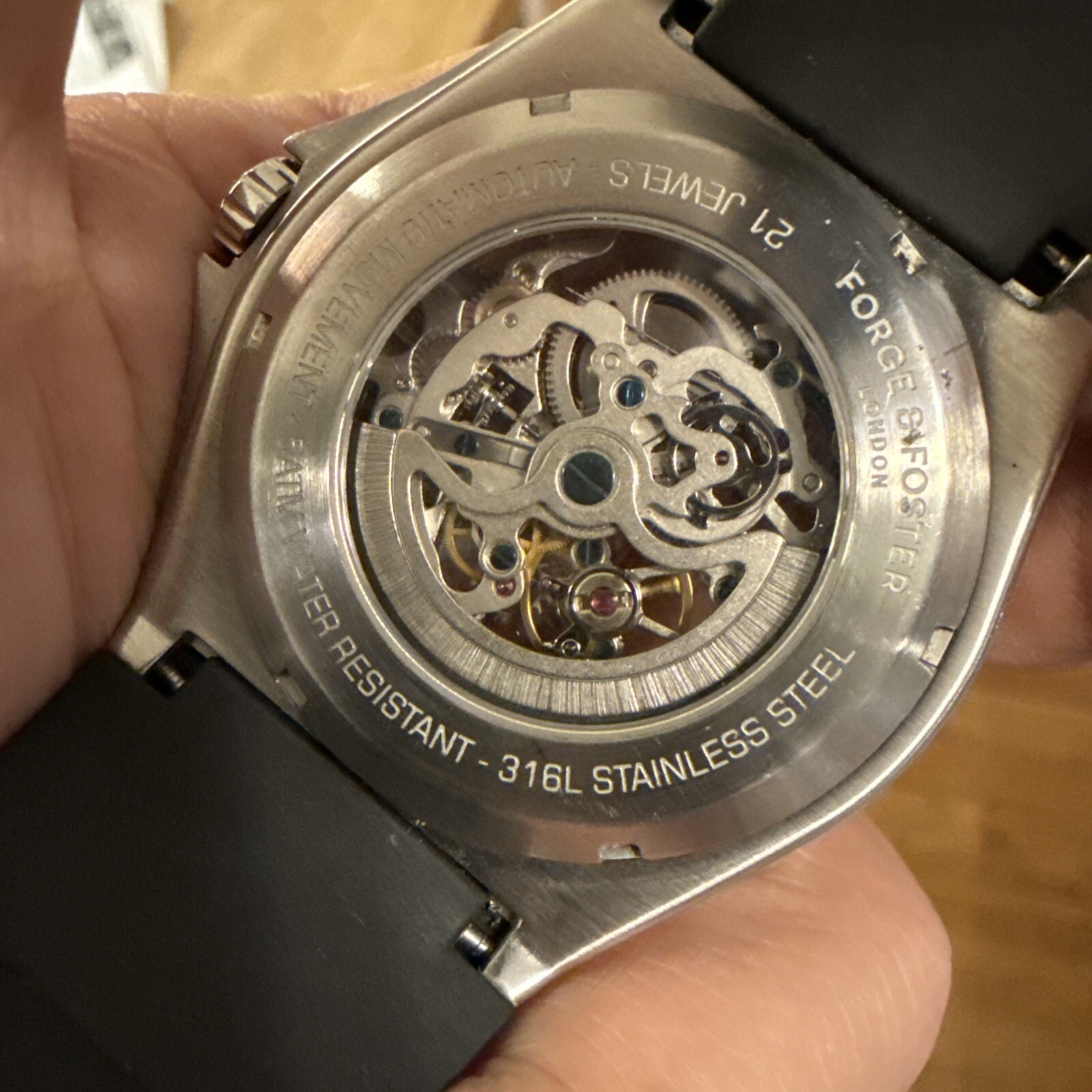 Forge And Foster Automatic 44mm Skeleton Men’s Watch Stainless Steel 316L Ghost