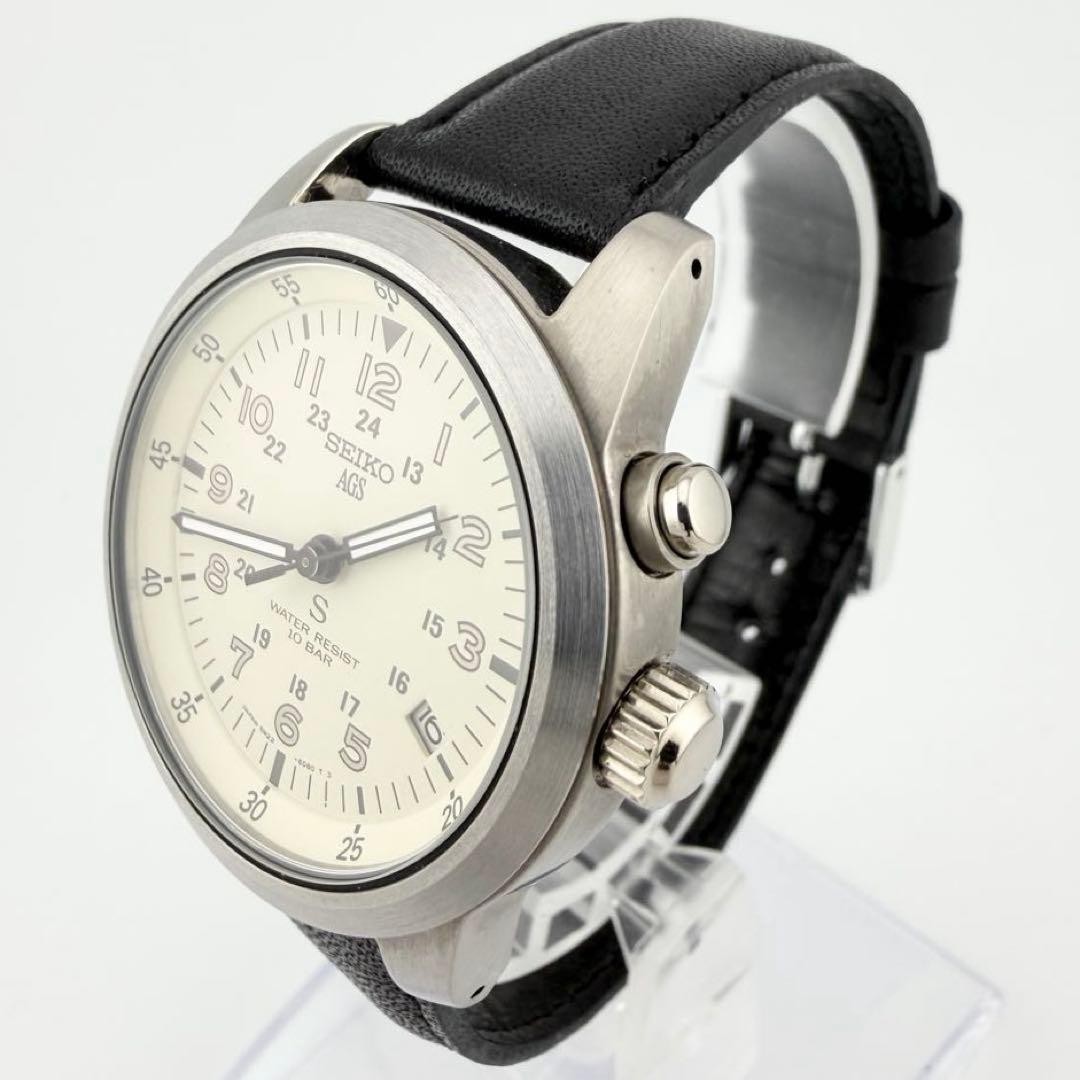 SEIKO SUS AGS 5M22-6C20 39.3 mm Used Watch Men’s Automatic White Dial