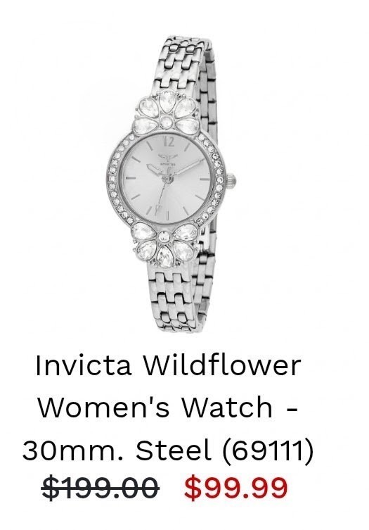 Invicta Wildflower 69111 Women’s Quartz Watch White Dial Crystal Bracelet NIB