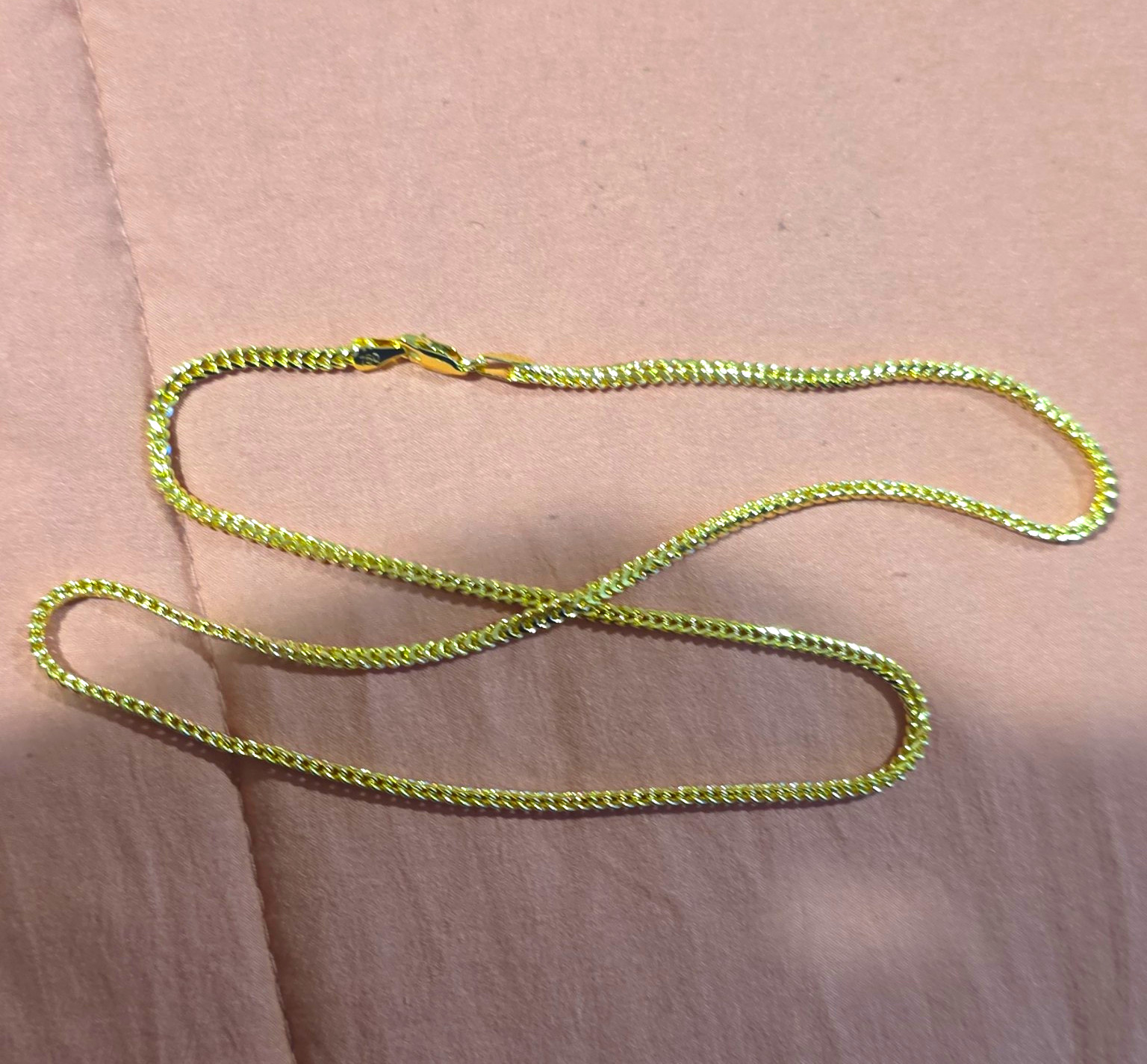 Gold Tone Curb Link Chain Necklace, Metal, Lobster Clasp Closure, No Stone