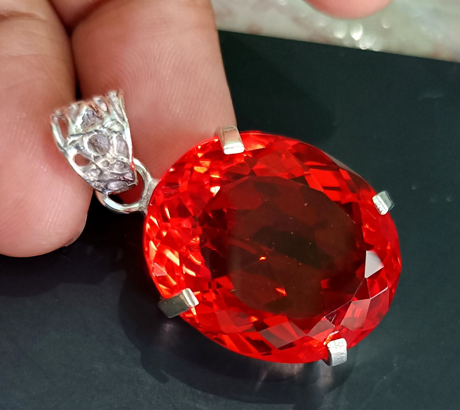 EGL Certified Natural 61.80 Ct Brazilian OVAL RED Topaz Pendant Loose Gemstone