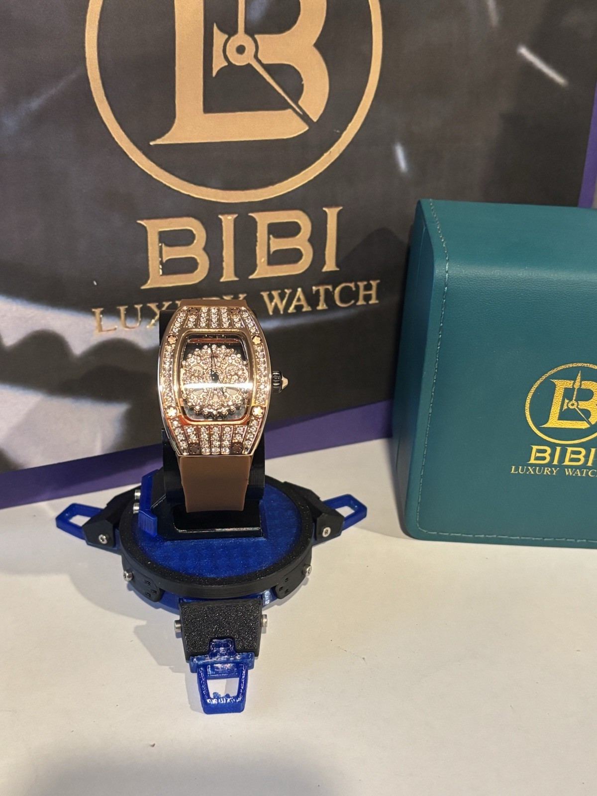 Bibi Luxury Watch Bling-Accented W/silicone Strap B0381