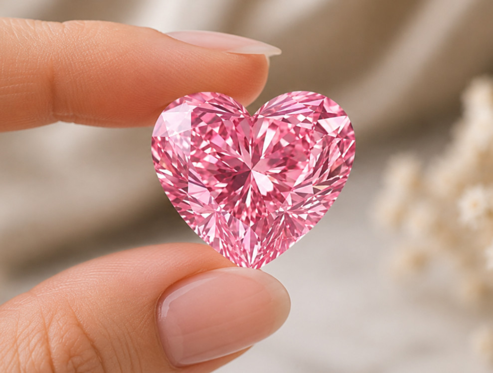 5 CT Fancy Pink Color, Heart Cut VVS1 Moss Diamond Premium gemstone 11.50 MM