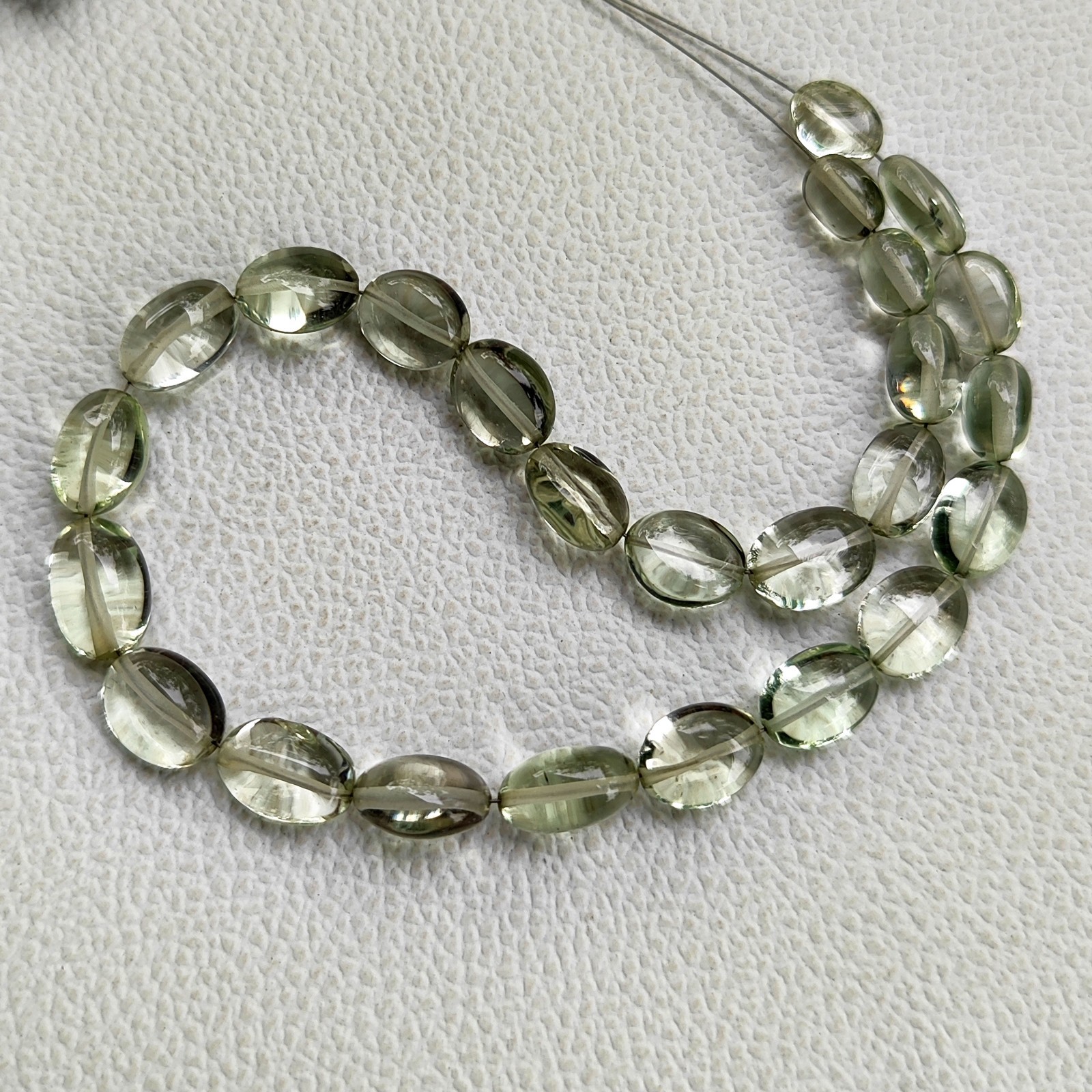 Natural Prasiolite Green Amethyst 8-11mm Smooth Nugget Beads 10 Inch Brazil Gem