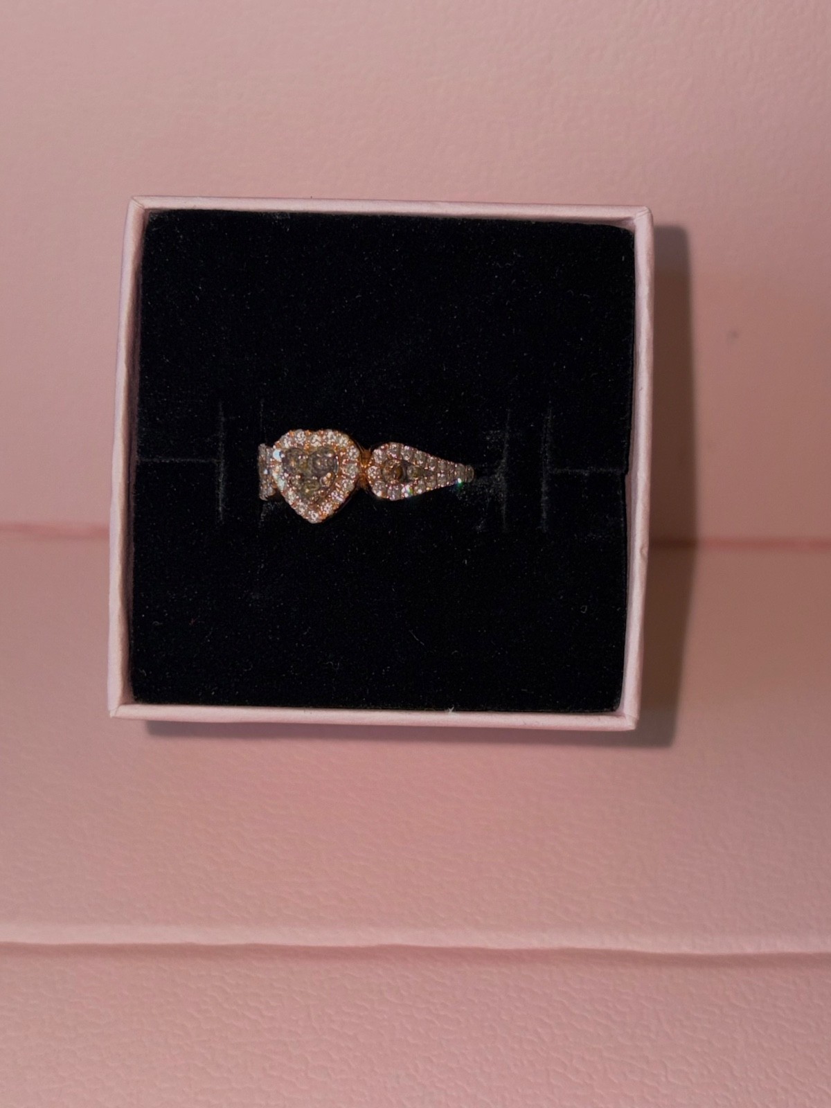 le vian 14k rose gold chocolate diamond 1/2 ct tw round cut ring