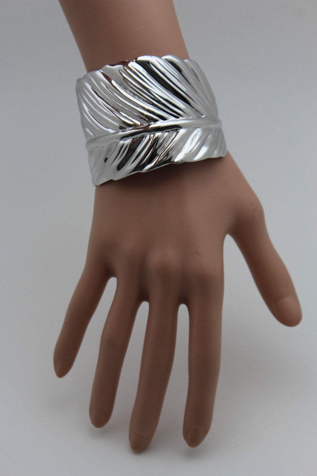 Sexy Women Cuff Bracelet Metal Fashion Long Silver Leaf Wrap Around Tree Jewelry