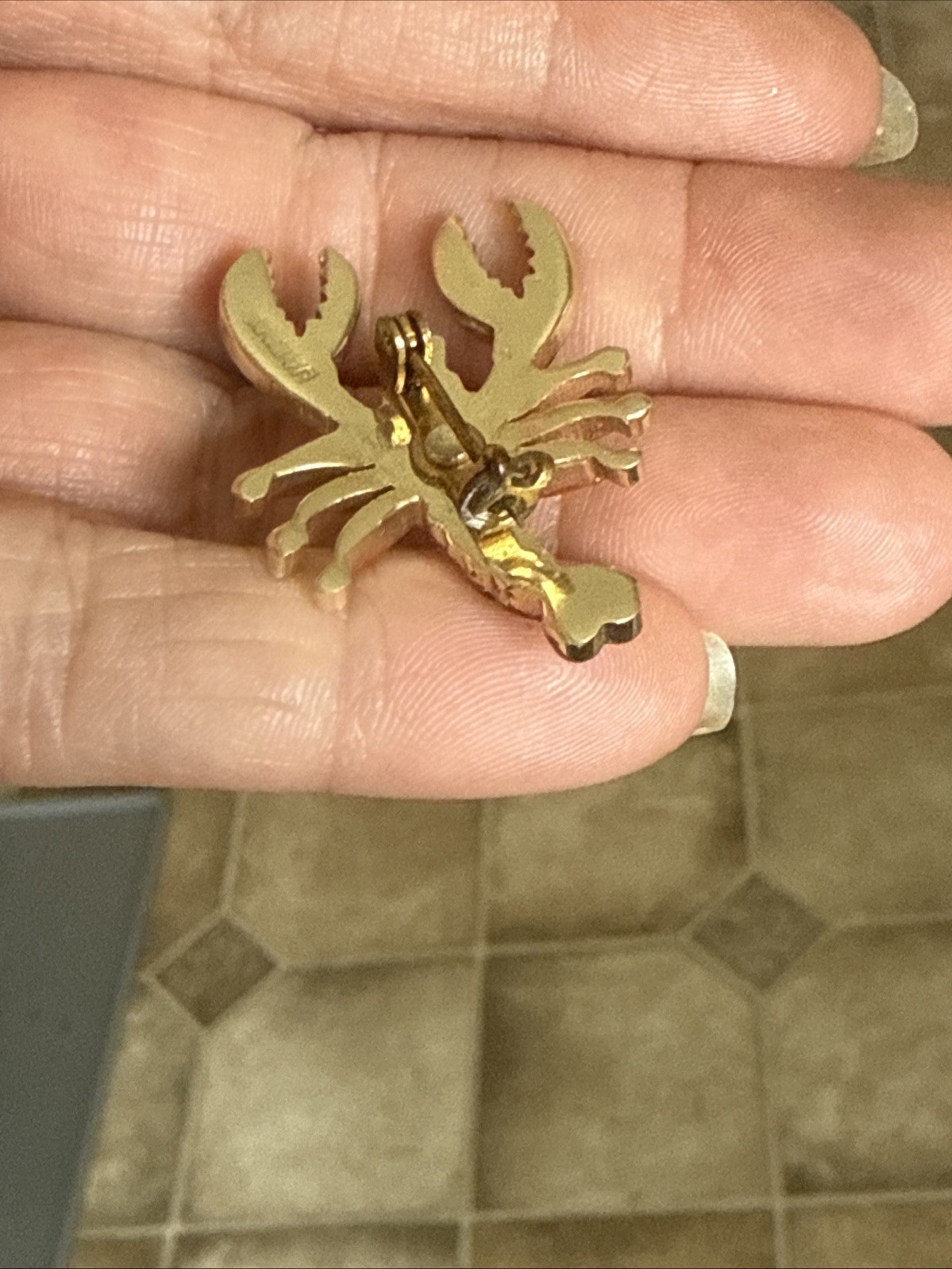 Lobster Brooch Vintage Pin Nautical Retro Jewelry Japan Pearl Summer Shore Crab