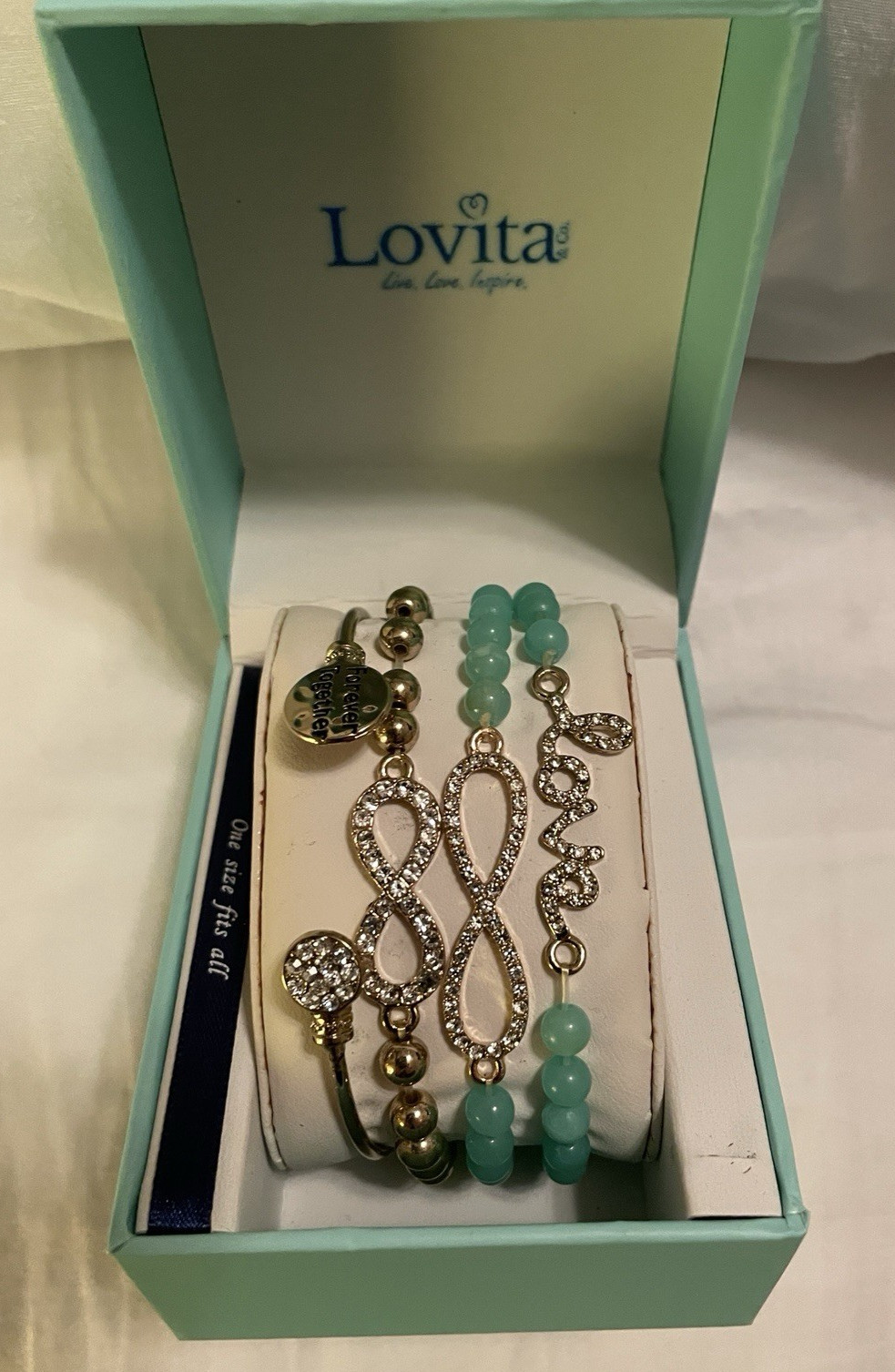 Lovita Live. Love. Inspire. 4 Piece Stretch Bracelet Set
