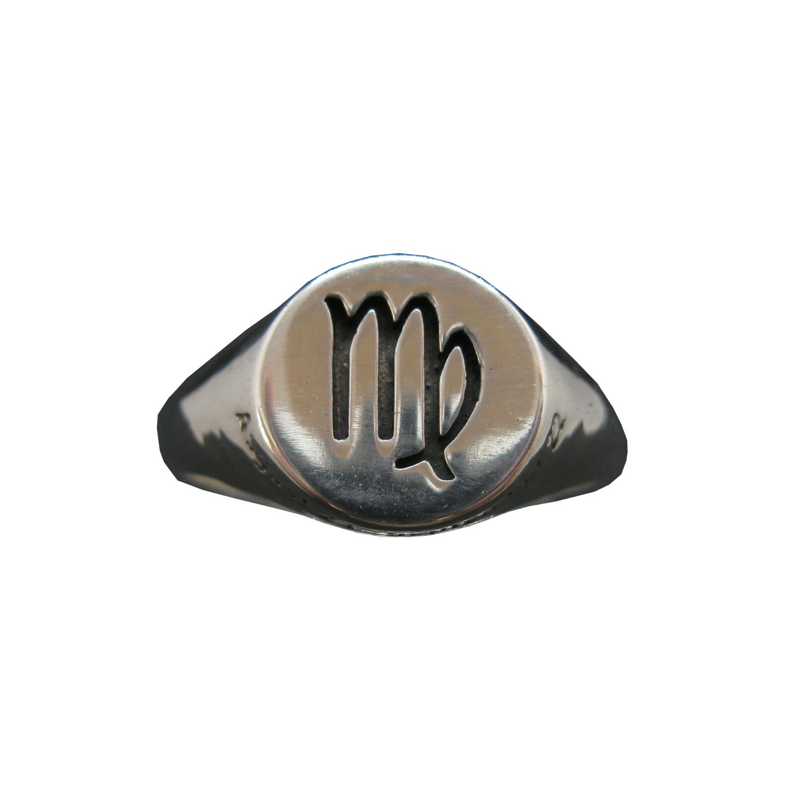 Sterling Silver Mens Ring Solid Stamped 925 Zodiac Sign Virgin R002130