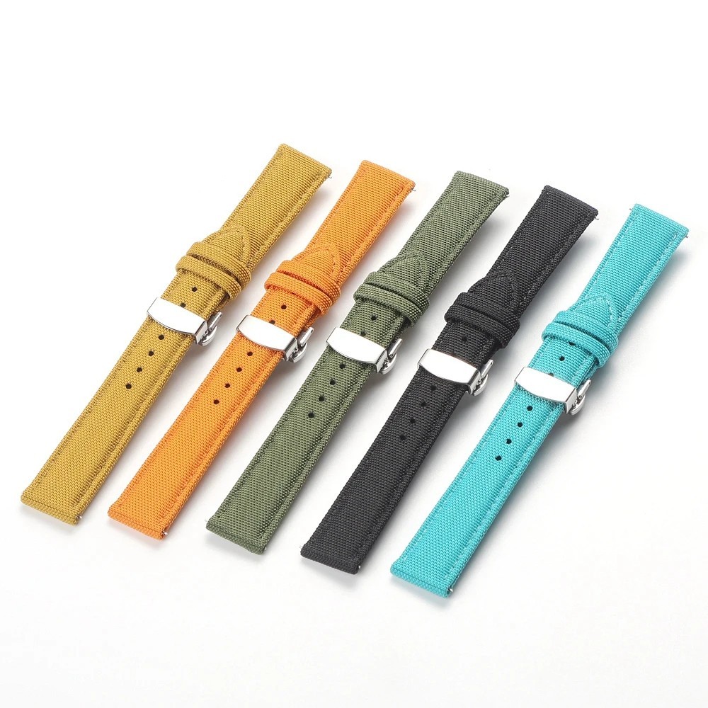 Quick Release Nylon Sailcloth Watch Strap 18mm 20mm 22mm Butterfly Buckle