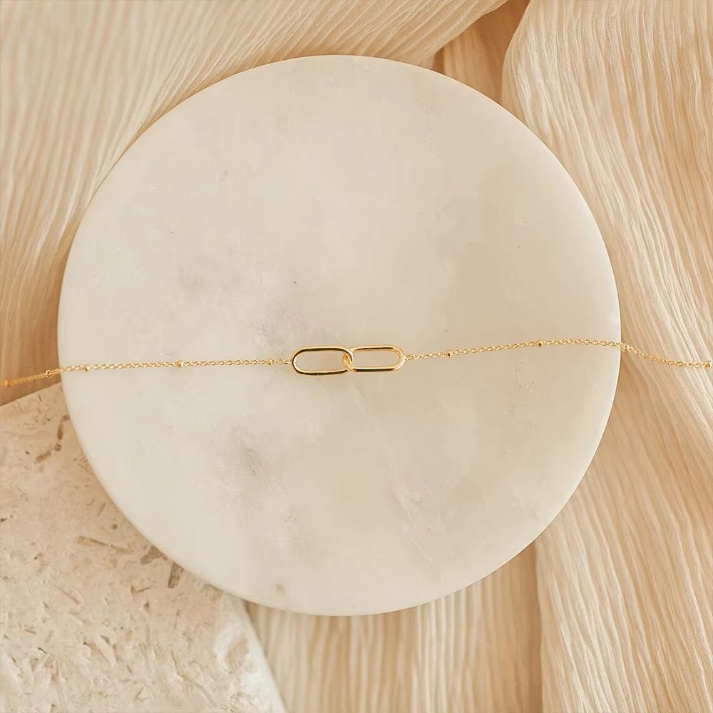 Stainless Steel Infinity Paperclip Link Pendant Necklace Geometric Women Jewelry