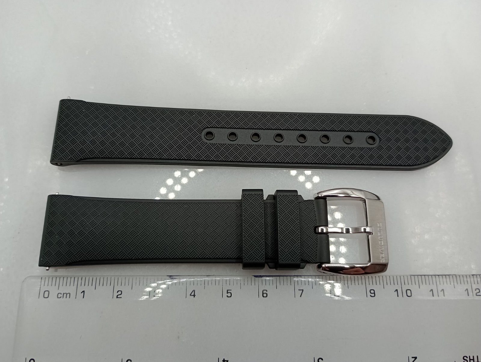 New 20mm Watchgecko Zuludiver HNBR Rubber Watch Strap Black Quick Release 6B360