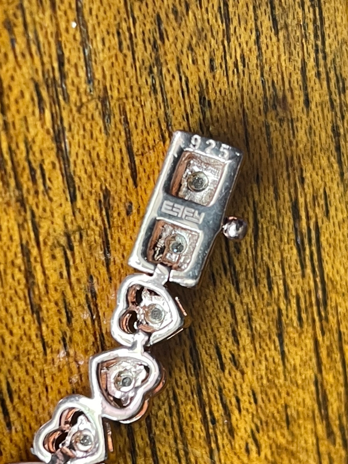 EFFY Hearts Tennis Bracelet – Rose Plated Sterling Silver & Diamonds –Never Worn
