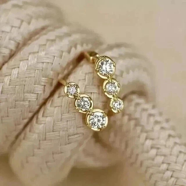 2Ct Round Simulated Diamond Huggie/Hoop Stunning Earring 14k Yellow Gold Plated