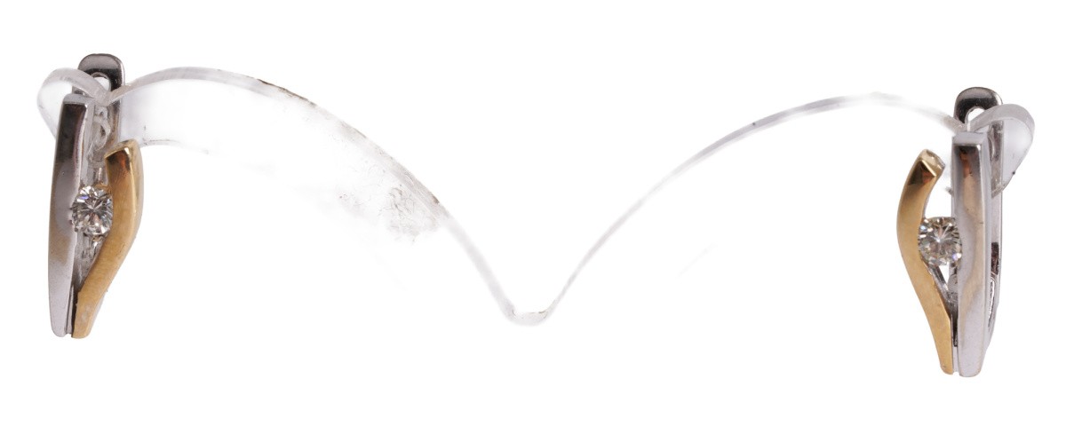 modern 585 gold 0.20ct edged hoop earrings. brilliant earrings