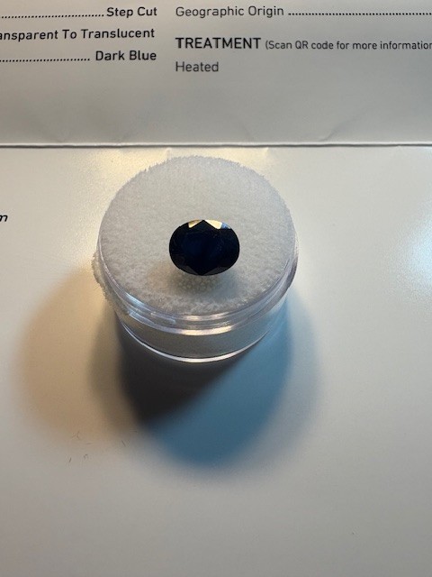 GIA Certified Sapphire 2.75ct Oval Dark Blue, Excellent Cut, Exceptional Value