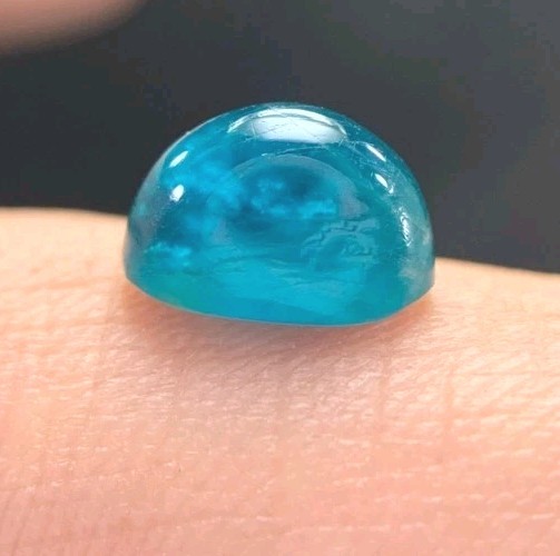 1.91/Ct Natural Sky Blue Hauyne Oval Cabochon with Vibrant hue,Uv Color-shipped.