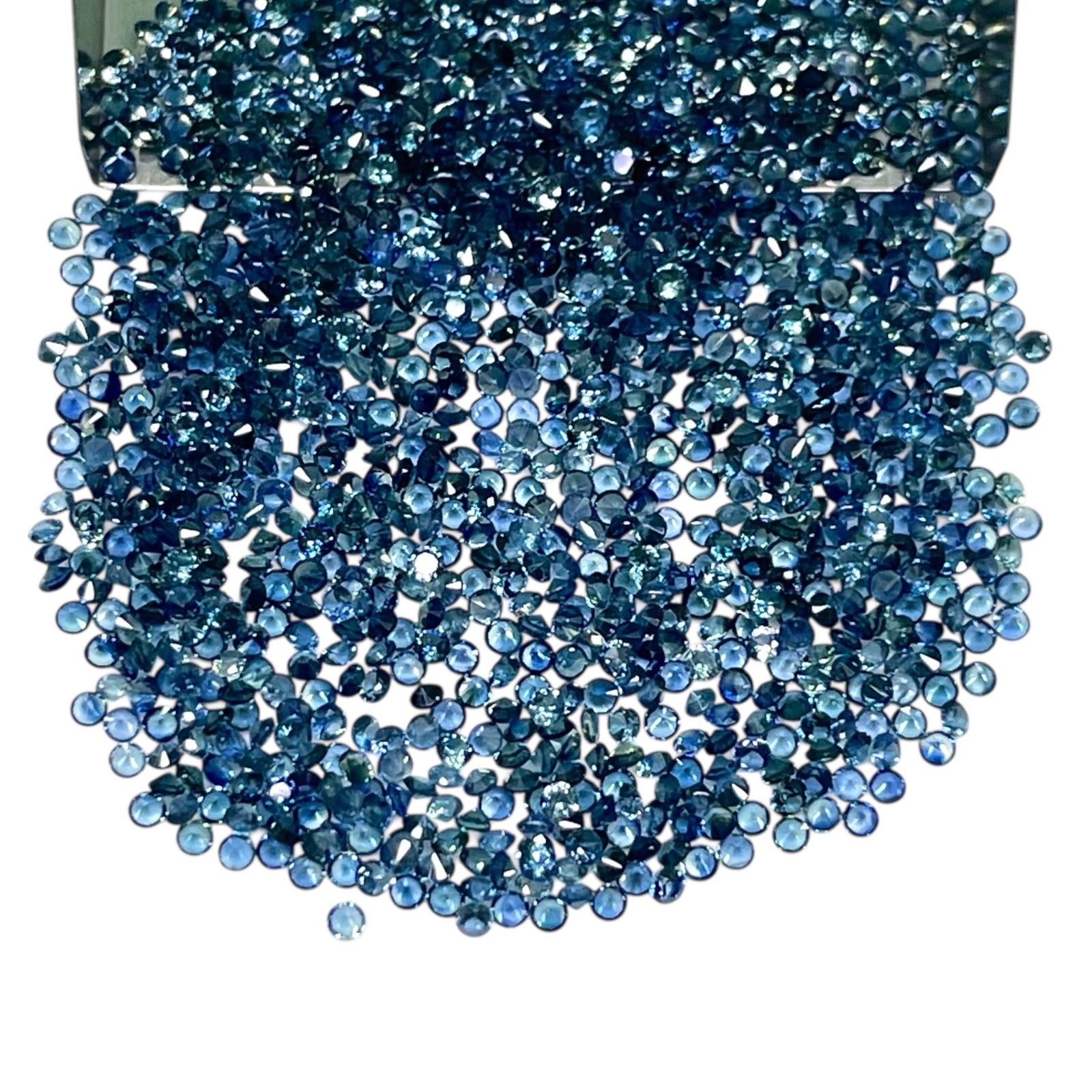 VVS 100 Pcs Natural Ceylon Blue Sapphire 1.4mm Round Diamond Cut Loose Gemstones