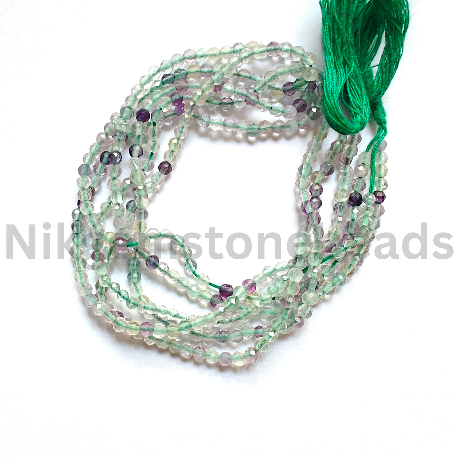 Natural Multi Fluorite Gemstone, Micro Faceted Round Cut Beads, 2.75-3.00 MM.