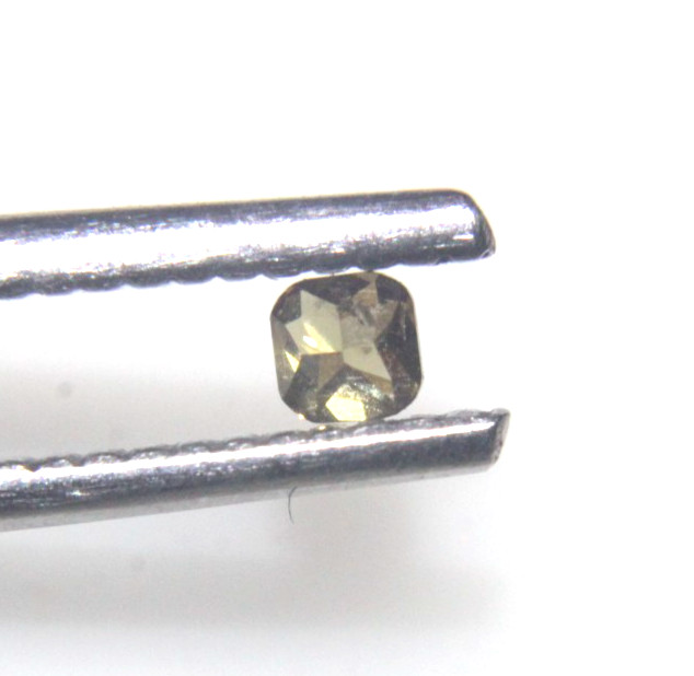 0.11Cts Cushion Shape Fancy Yellow Color Rose Cut Diamond 2.56×2.51×1.85 MM