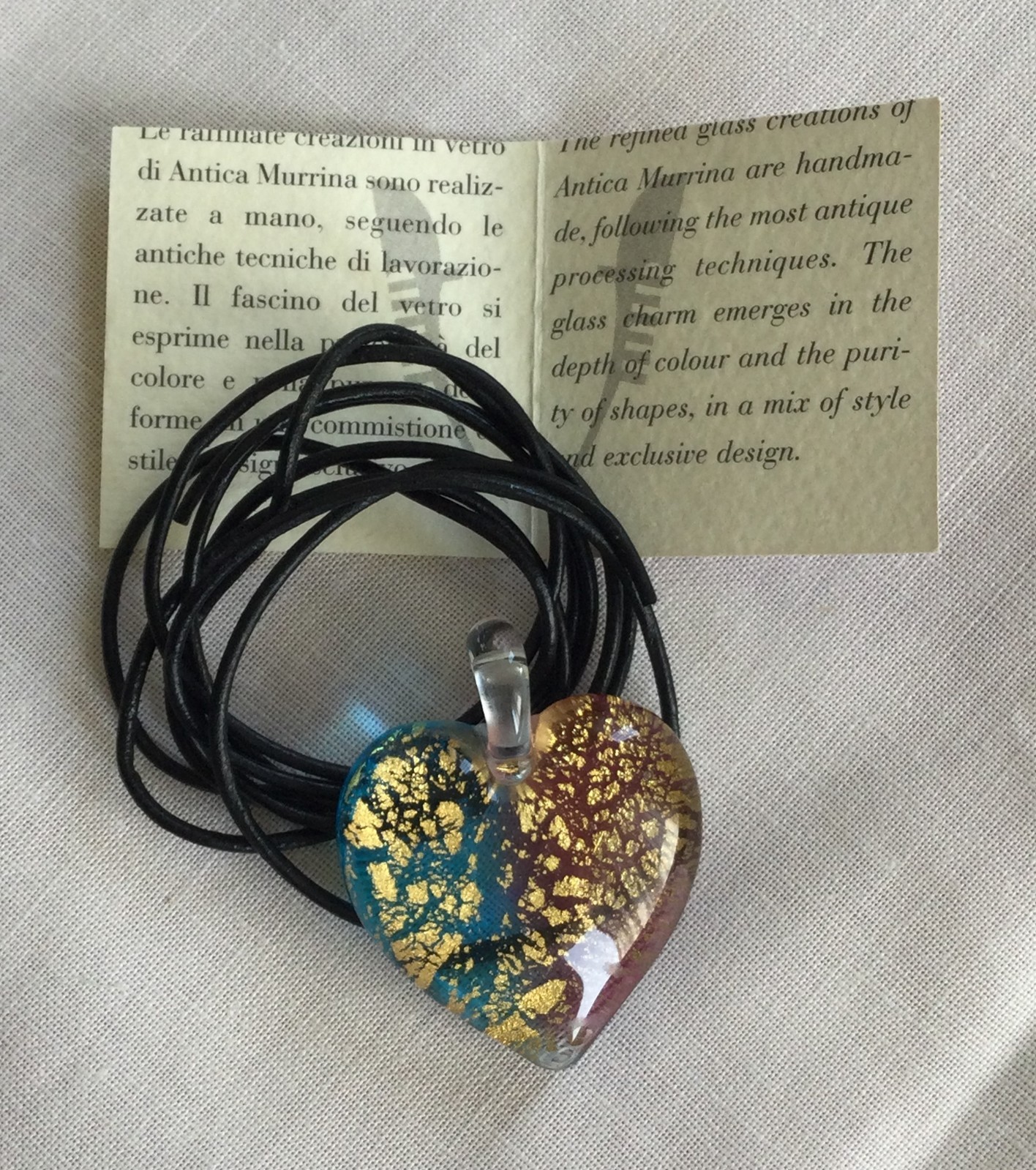 ANTICA MURRINA VENEZIA pendant 30mm x 35mm (1.18’’ x 1.38’’) in heart shape
