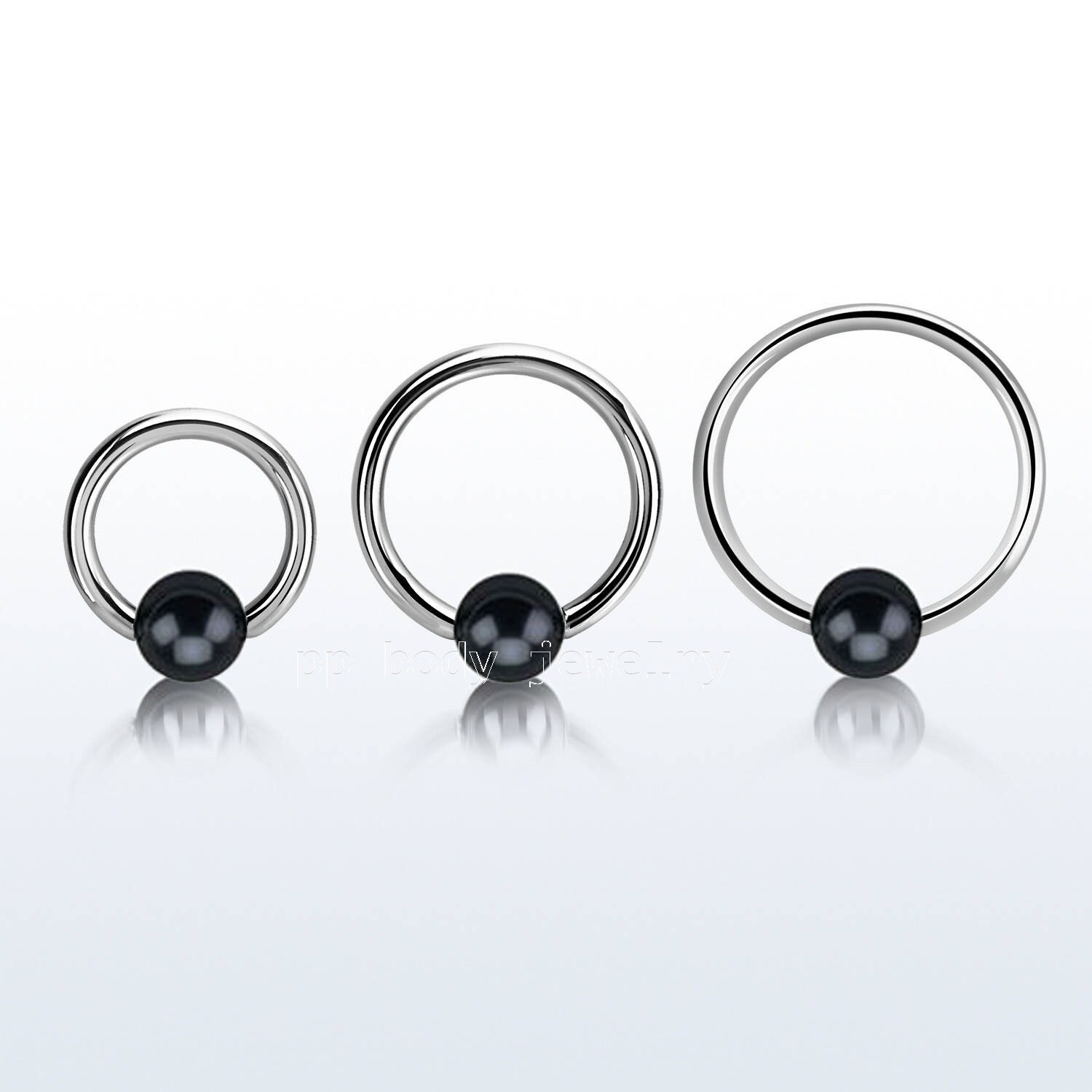 PAIR Steel Captive Bead Ring Hematite Plated Ball Earrings Cartilage Tragus Nose