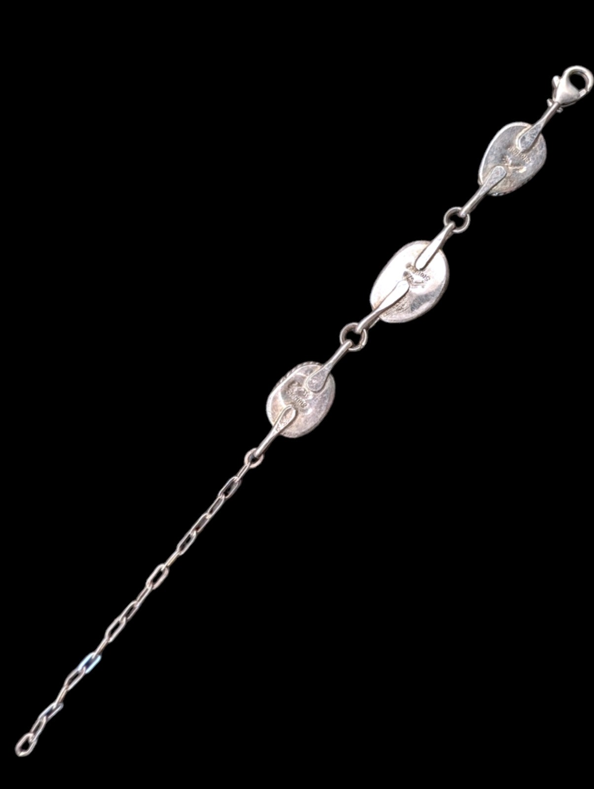 Vintage Designer Southwestern Purple Spiny Oyster Sterling Link Bracelet