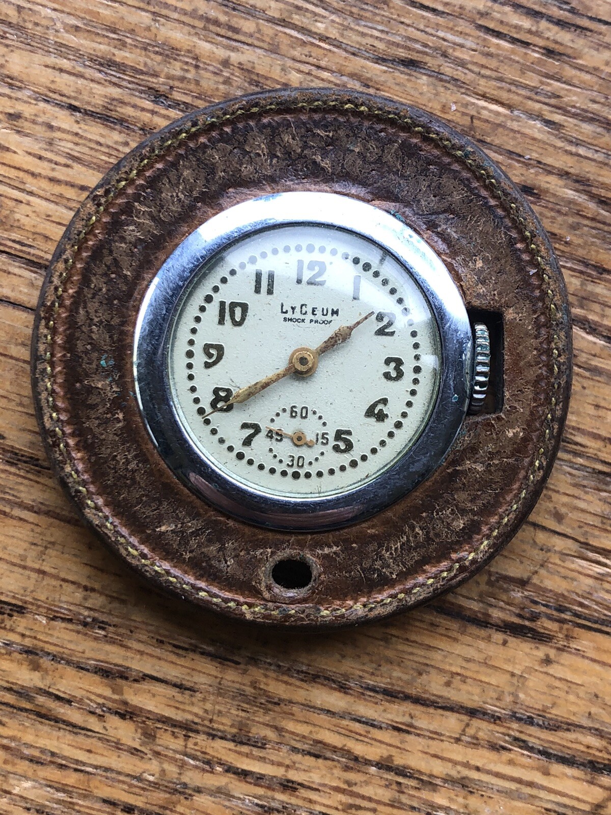 Vintage Thick Leather Necklace Pendant Watch