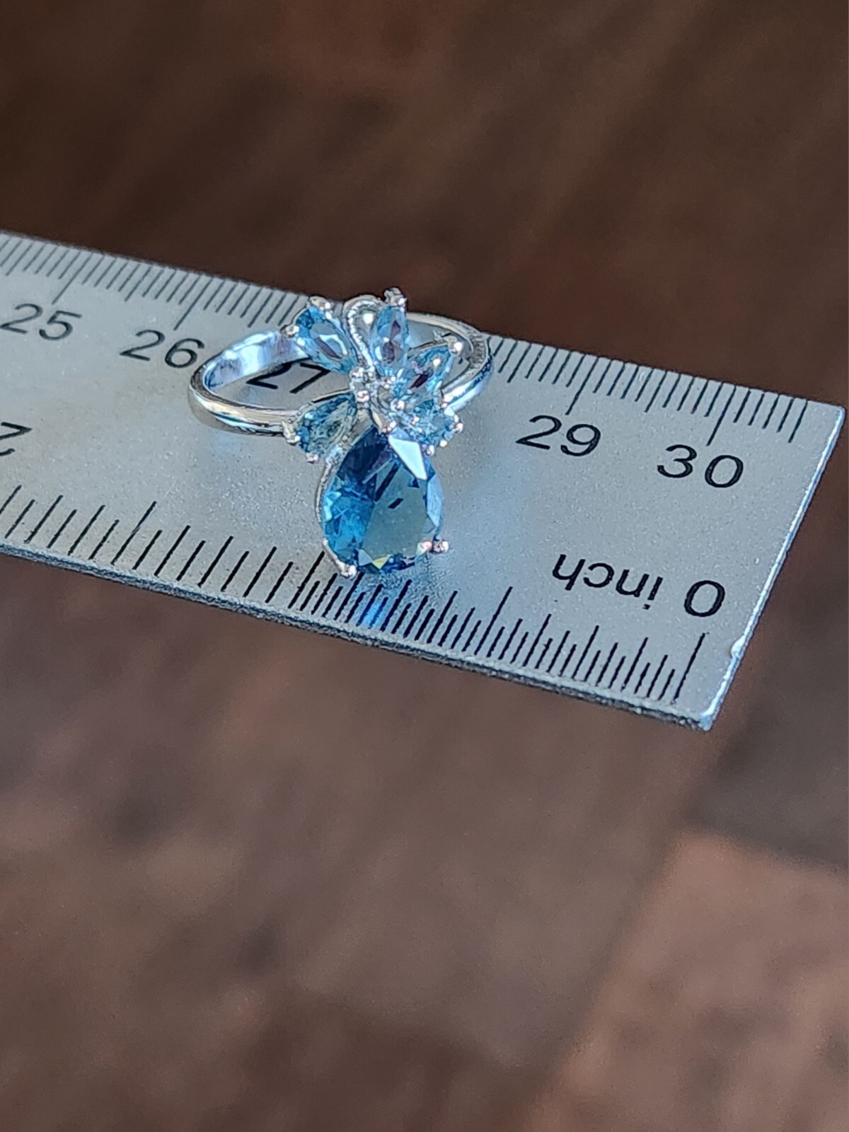 London Blue Topaz 925 Sterling Silver Ladies Ring Size 7.75 NEW 2 grams