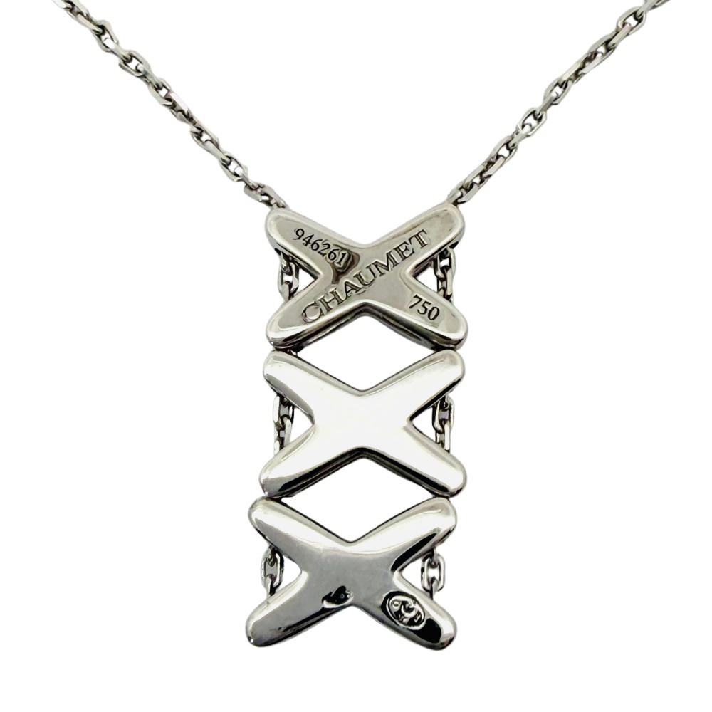 Authentic CHAUMET Liens d’Amour Necklace Diamond 18K White Gold 65.5cm