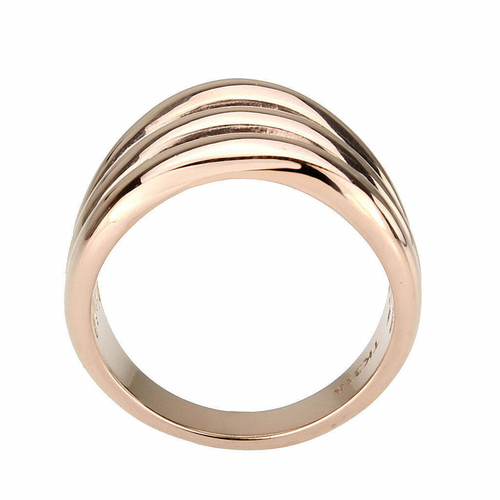 TK3799 – IP Rose Gold(Ion Plating) Stainless Steel Ring with NoStone in No Stone